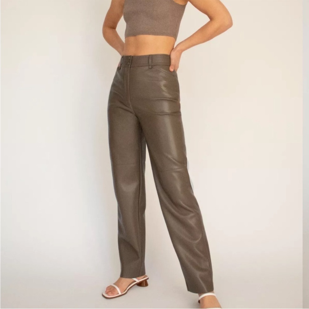 Aritizia Wilfred faux leather high rise pants 6